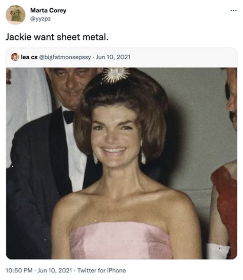 jfk eating sheet metal|jackie kennedy eats sheet metal.